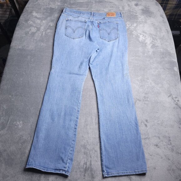 Levis Womens Classic Bootcut Jeans 14 Floral Embroidery Light Wash Mid Wash - Picture 4 of 9